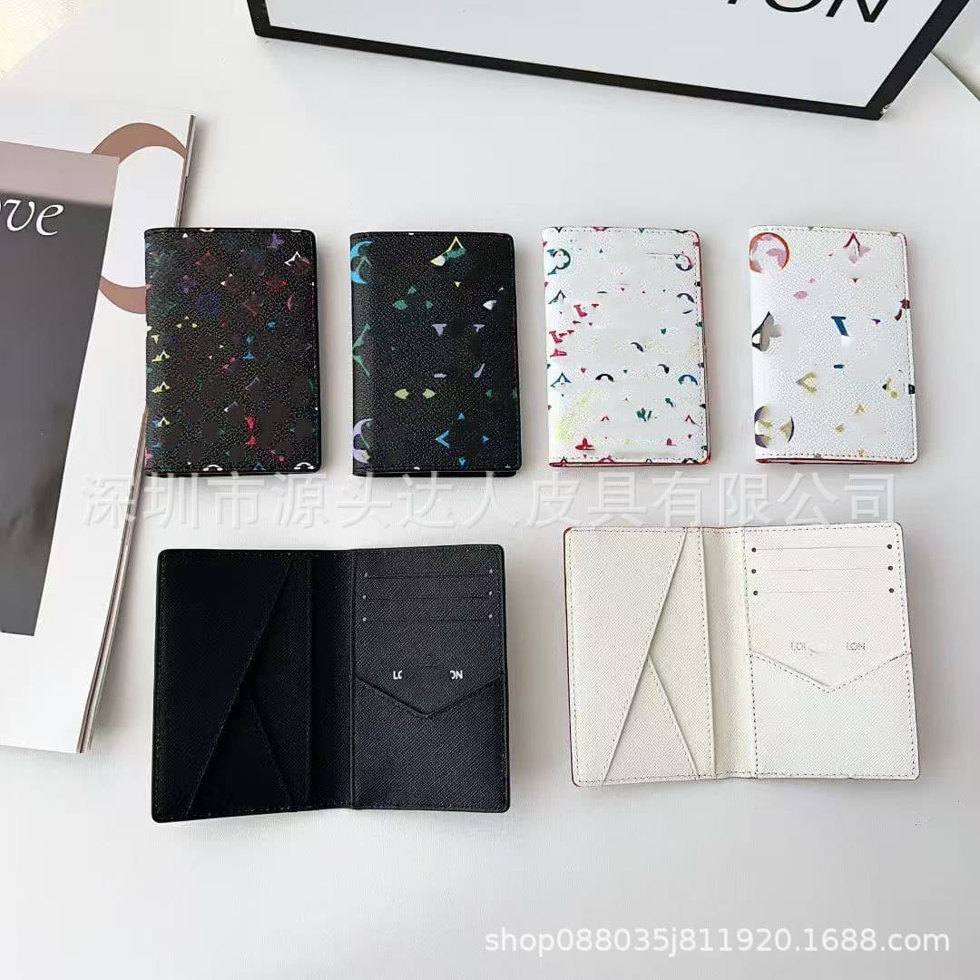 New Cross-Border Trade Leather Card Holder Classic Contrast Color Coin Purse Storage Wallet Bank Card Case European and American Luxury Card Clip