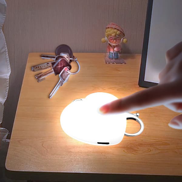 Backpack lighting love heart touch light pendant USB rechargeable LOVE heart gift touch light