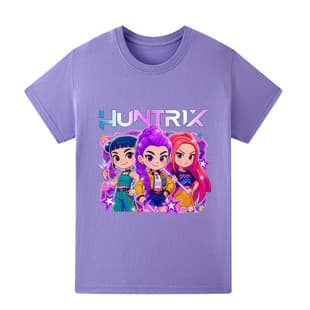 Kpop Hunter Witch Girl Group Printed Short Sleeve T-Shirt for Boys and Girls Children's Top A1200