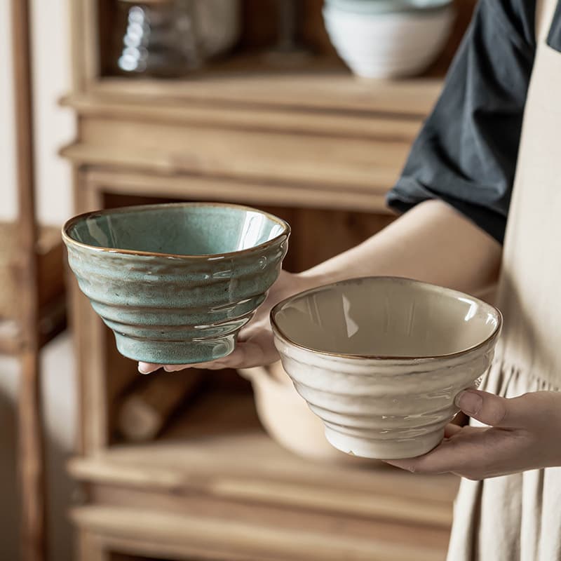 Rice bowl Japanese ceramic tall bowl wholesale sesame glaze small bowl home eating bowl porridge bowl tableware bowl noodle bowl