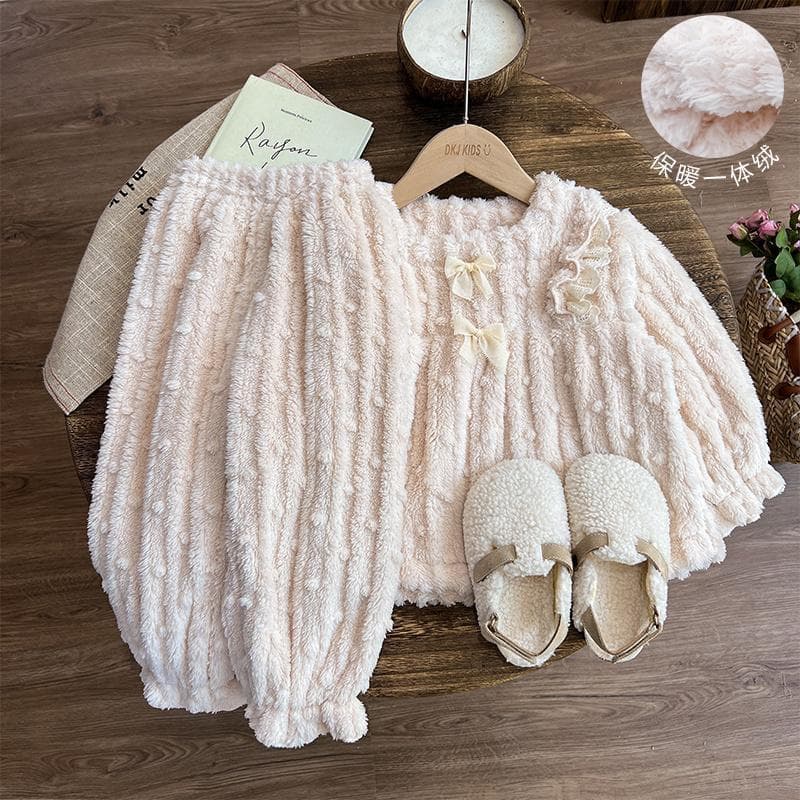 Girls Flannel Pajamas Winter 2025 New Style Baby Winter Wear Children Home Clothes Girls Thick Warm