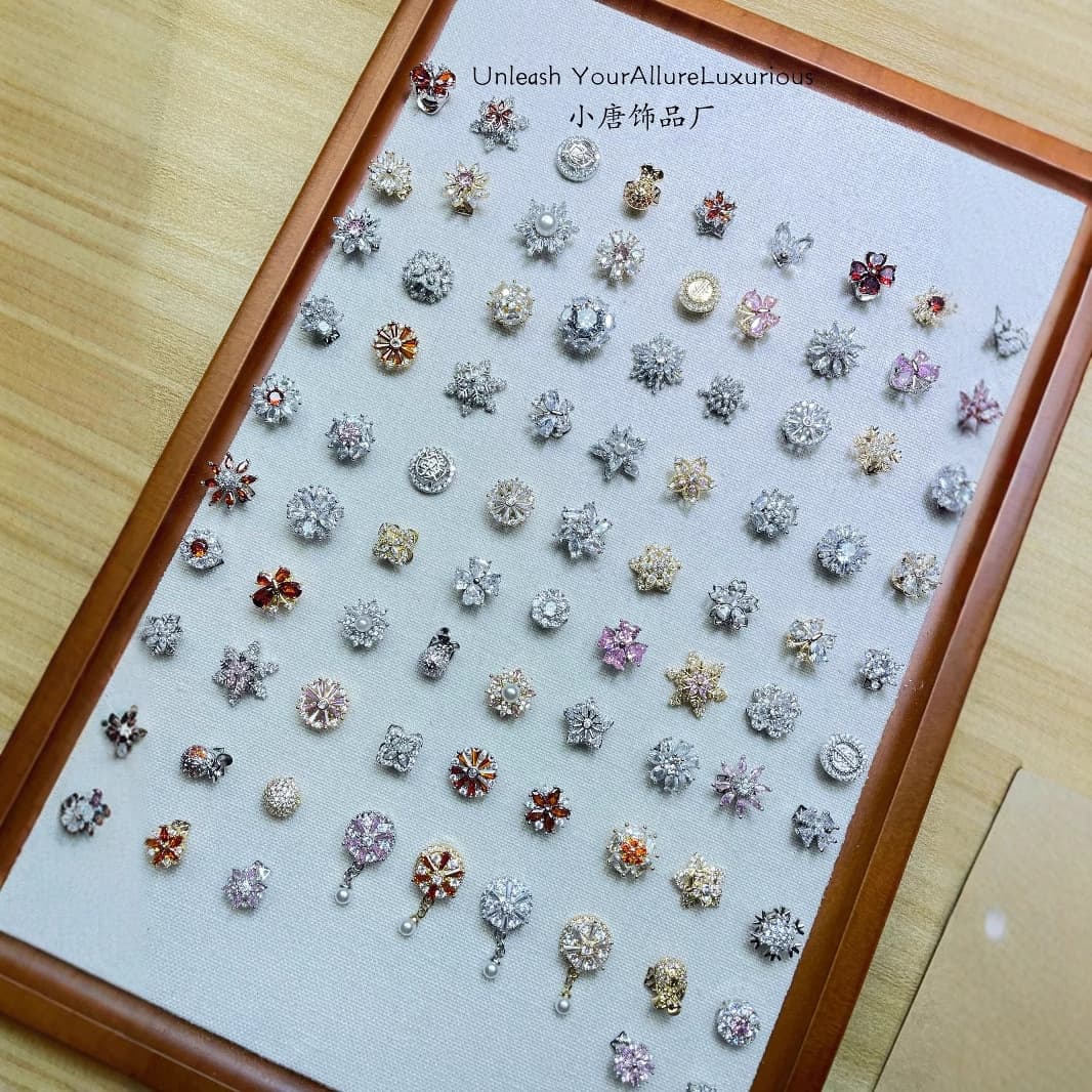 Nail Art Rhinestone Spinning Snowflake Fortune Zirconia Nail Charms Metal Nail Art Accessories Wholesale