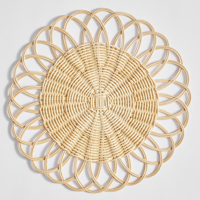 Factory Direct Wholesale Woven Rattan Placemats Non-Slip Heat Insulation Mats Rustic Wedding Decoration Table Mats Coasters