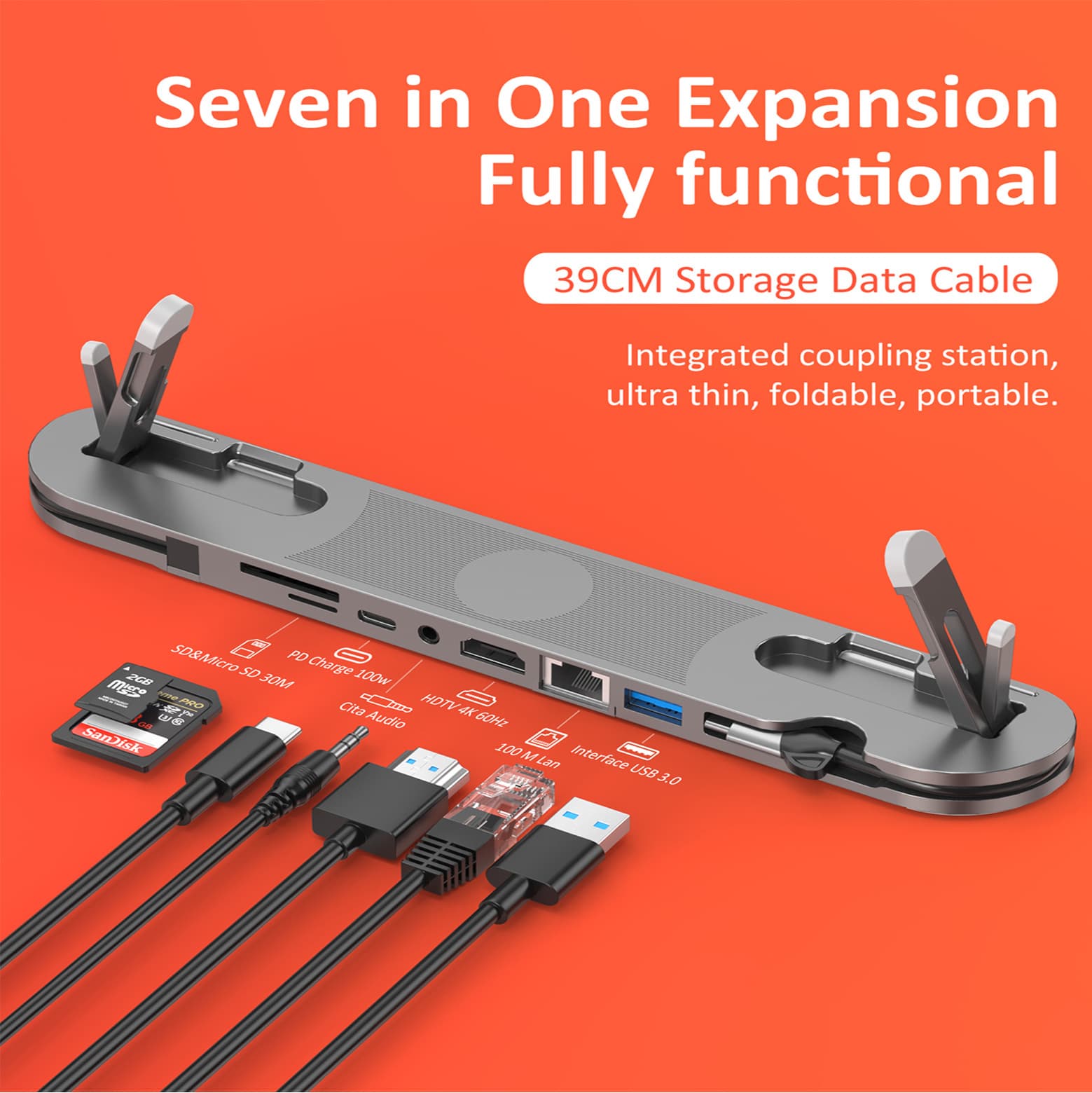 Laptop Stand USB-C Type-C Hub Docking Station HDMI Card Reader USB 3.0 A