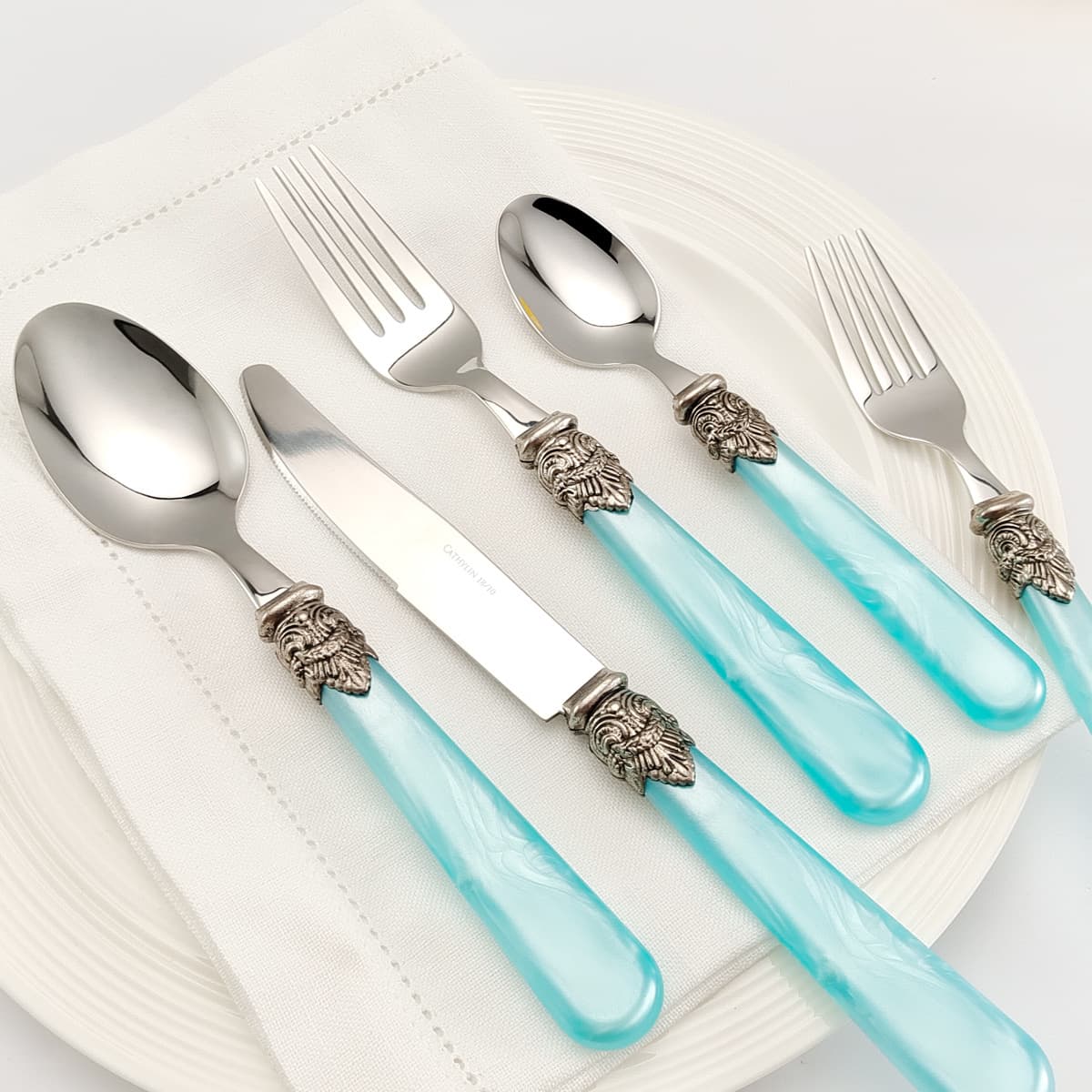 Cross-border Stainless Steel Knife Fork Spoon High-end European and American Retro Tableware Set Acrylic Handle Western Dining Gift