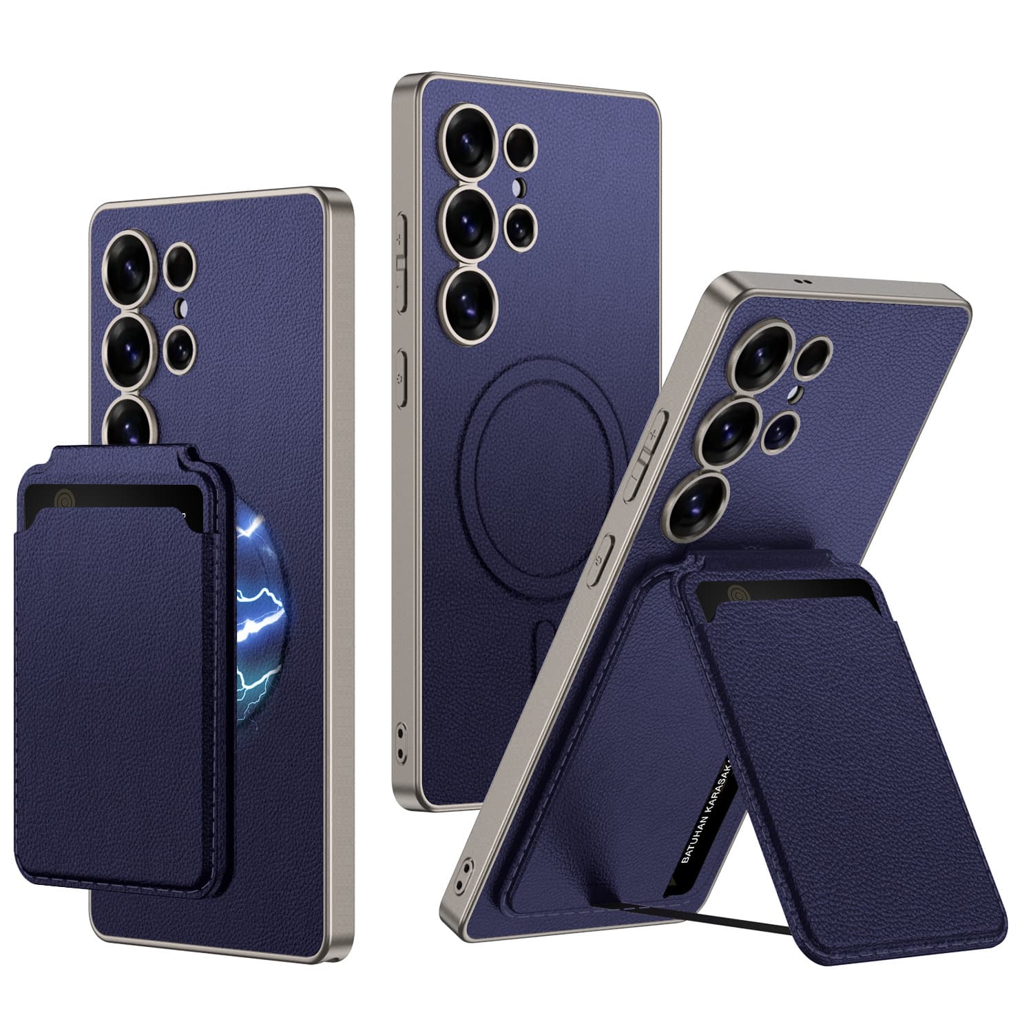 Compatible with Samsung S25 Ultra Case S25 Card Holder S25 Plus Wallet Cross-Border Stand Magnetic MagSafe
