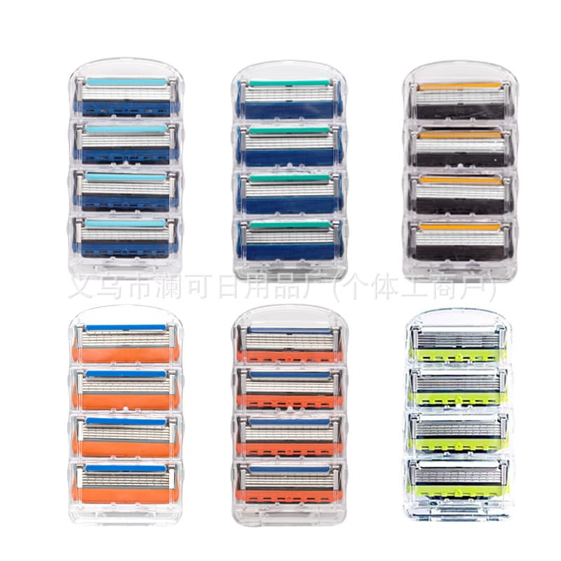 5-Blade Old-Style Manual Shaving Replacement Heads for Men's Razor, 5-Layer Razor Blades
