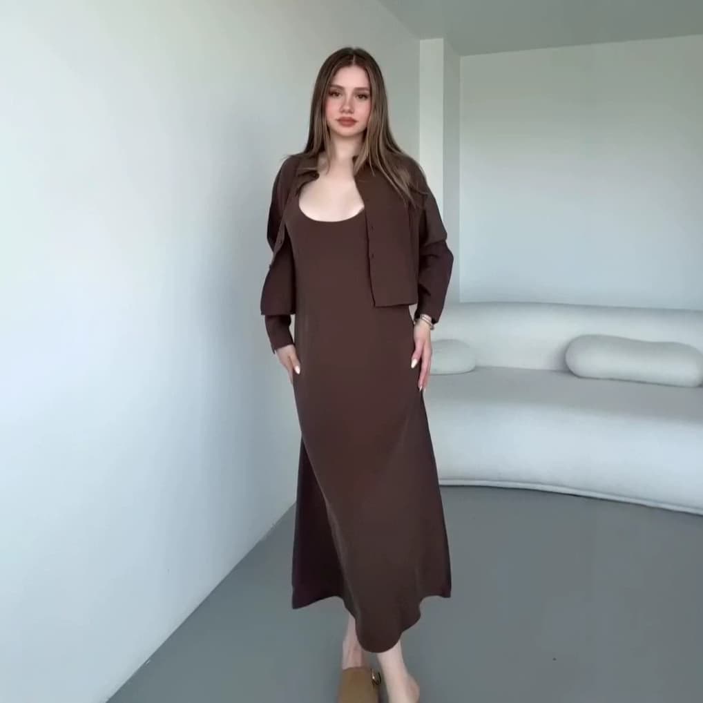 2026 Women's Casual Long-Sleeve Jacket with Loose Fit Dress Set for Amazon EU & US
