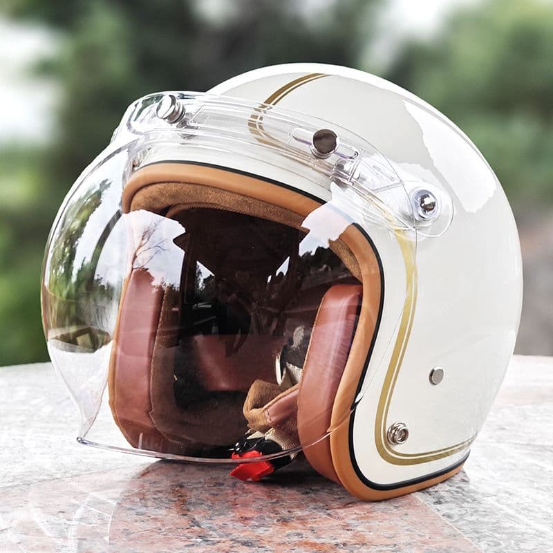 Bubble Visor Small Shell Helmet Retro Men Women Winter Motorcycle Electric Bike Safety Helmet Four-Season Certified