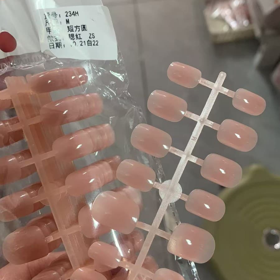 Nail Art Pre-Made Nails Smudged Gradient Blush Handmade Wearable Nails Semi-Finished Products Wholesale Factory Ready Stock