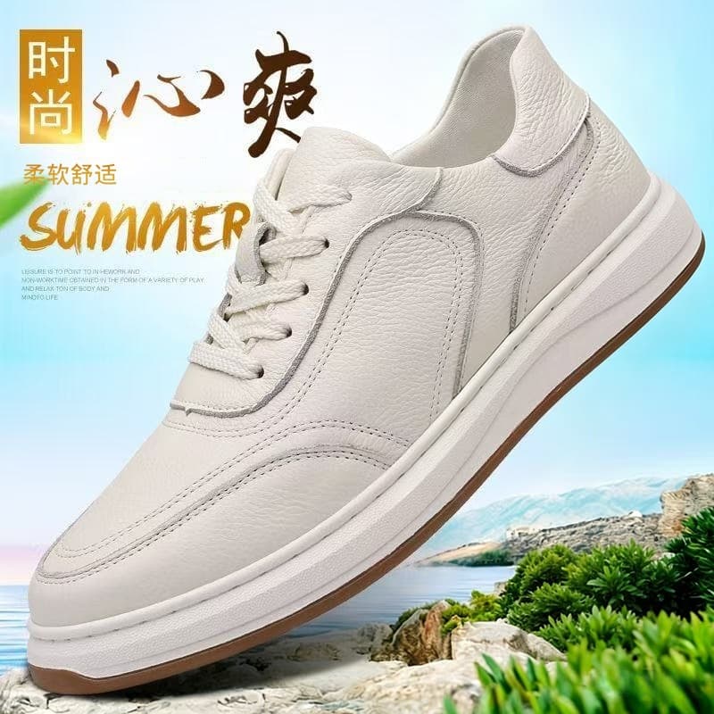 Cross-border Men's White Sneakers Casual Shoes Breathable Skate Shoes Men Soft Sole Outdoor Sports Shoes Men's Summer Breathable