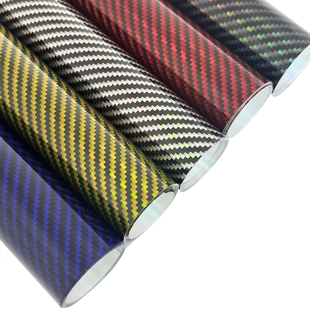 Cross-border New PET9d Colorful Laser Rainbow Carbon Fiber Center Console Interior Sticker Rearview Mirror Full Body Color Change Film
