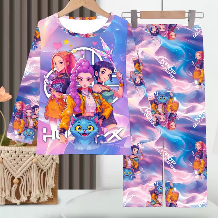 2026 New Girls' Pajamas Children's Spring/Autumn Long-Sleeve Set Baby Girls' and Older Girls' Homewear