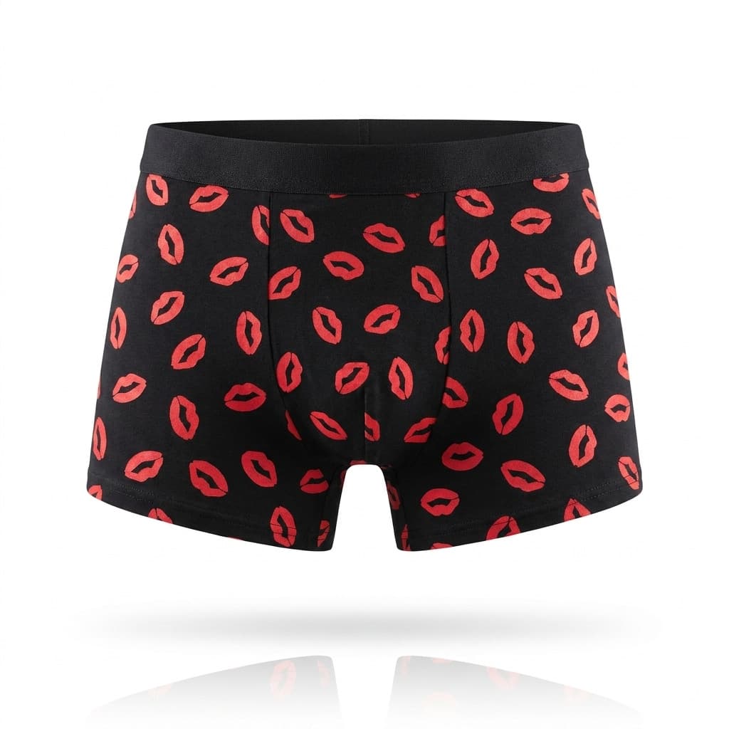 Cross-Border European and American Best-Selling Men's Underwear Valentine's Day Creative Sexy 3D Print Boxer Briefs Four-Corner Shorts Wholesale