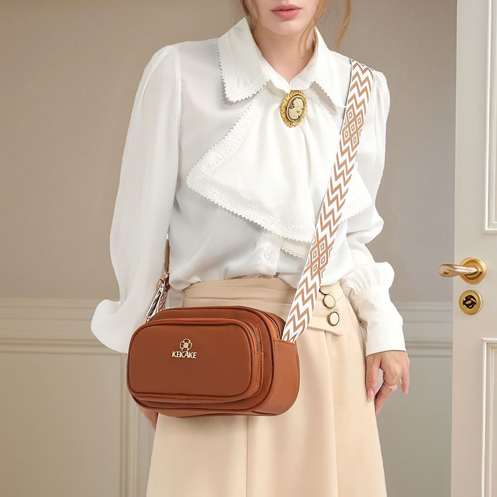 New Premium Texture Small Round Bag Fashionable Mini Bag Elegant Versatile Large Capacity Coin Purse Double-Layer Single Shoulder Crossbody Bag
