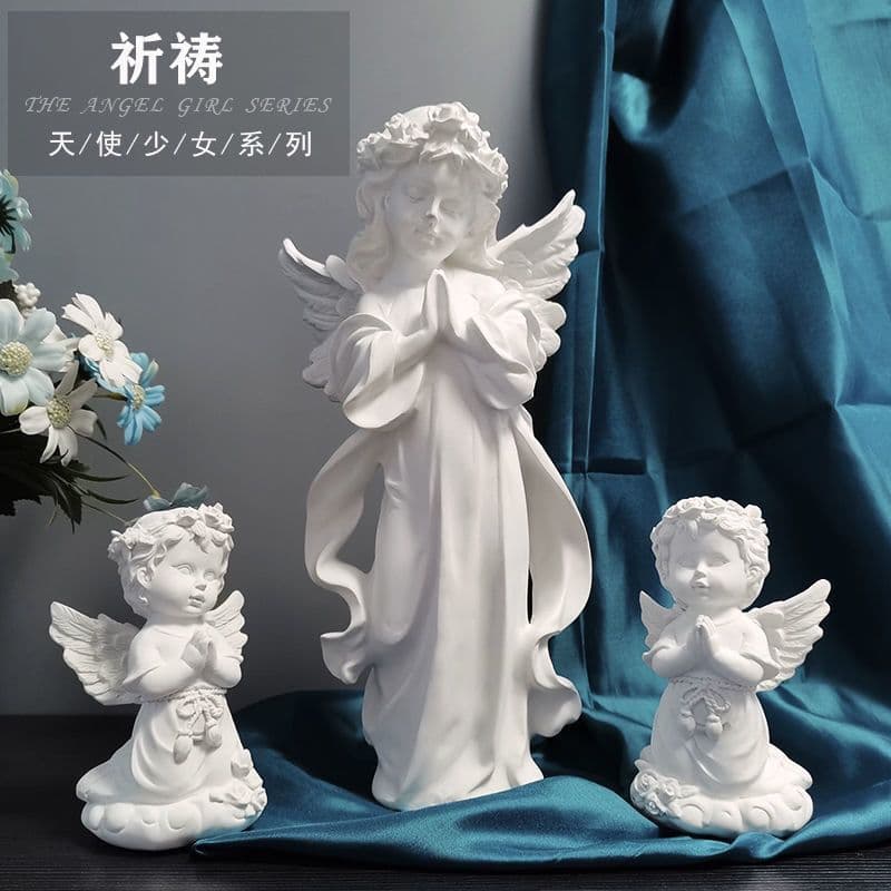 European Vintage Internet-Famous Living Room Angel Gypsum Desktop Decorative Art Ornament Zhao Zhizhou