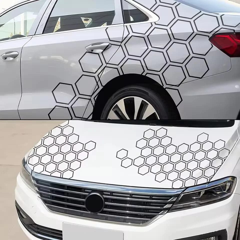 Hot-selling honeycomb pattern waistline decal for car body modification, universal body decoration sticker