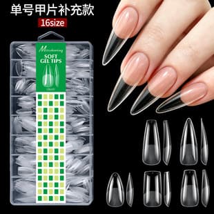 Nail Art 480pcs Single Size Nail Tips Handmade Wearable Nail Refill Fake Nails Adhesive Patches