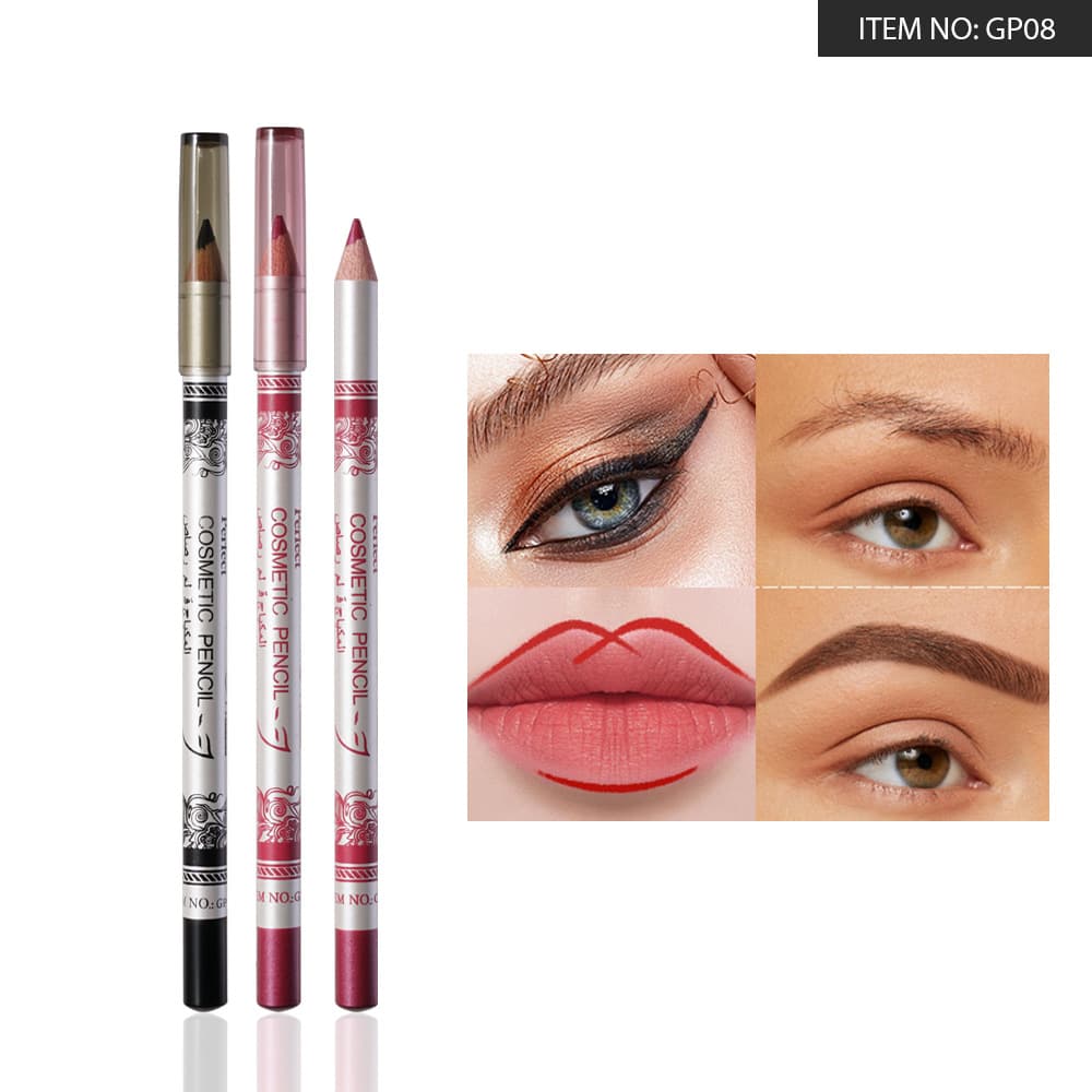 12-Color Eyeliner Eyeshadow Lip Liner Pencil Waterproof Long-Lasting Smudge-Proof Precision Liner Multifunctional Makeup Pencil Transfer-Resistant