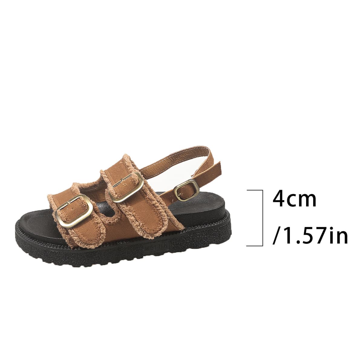 2026 Fashion Thick-Soled Embroidered Vintage Double-Breasted Lightweight Summer New Arrival Plus Size Women's Beach Sandals