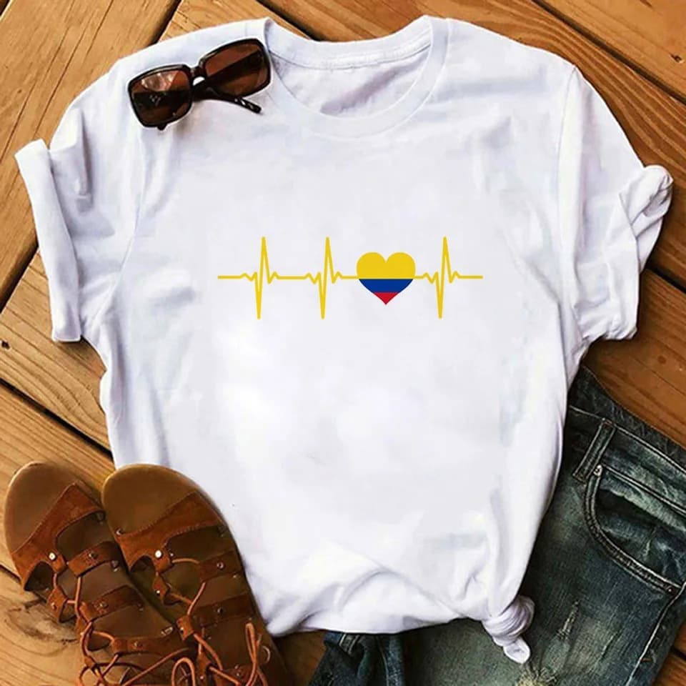 Colombia Top Women Japanese Designer Tshirt Female Y2k Street