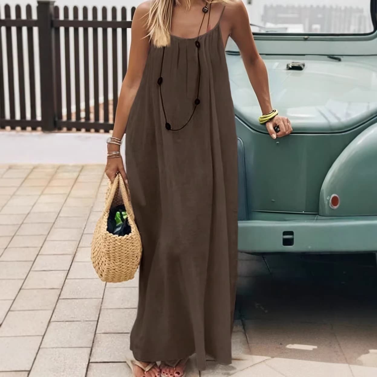 2026 New Cross-Border Women's Suspenders Loose Casual Summer Dress High-End Temperament Spring and Summer Women's Clothing Women's Summer