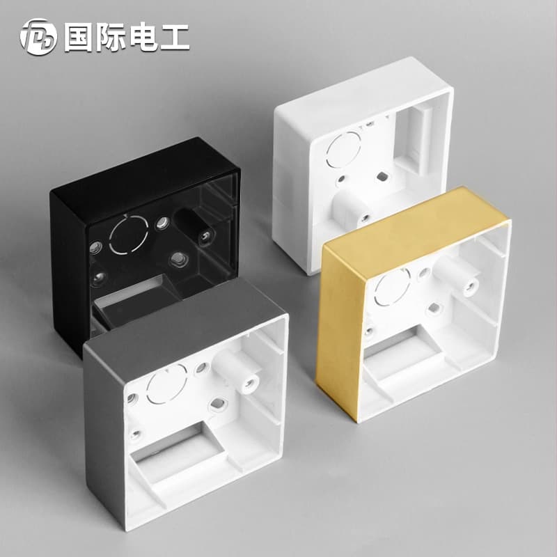 Type 86 switch and socket PVC junction box, universal 1, 2, and 3-position bottom box, surface-mounted wiring box.