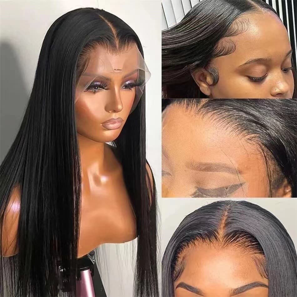 European and American Style Lace Front Wigs, Long Straight Hair with Middle Parting, Synthetic Fiber Wigs, Multiple Colors Available, Direct Sales