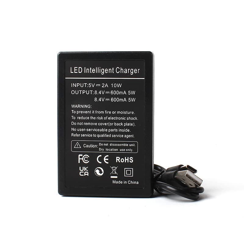 Yuntianmeng Compatible Nikon EN-EL20 EL22 Battery Dual Charger with LCD Display and Built-in USB Cable