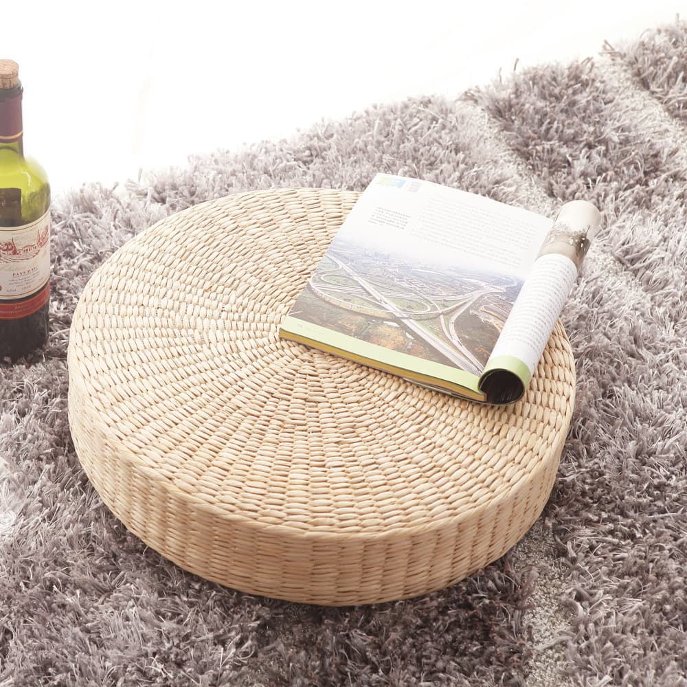 Direct Supplier Japanese Zafu Cushion, Round Woven Tatami Bay Window Seat Cushion for Worship and Meditation