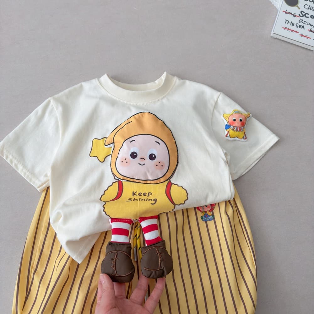 Children's short-sleeved 2026 summer new style cartoon casual boys and girls versatile three-dimensional doll short-sleeved tops T-shirt