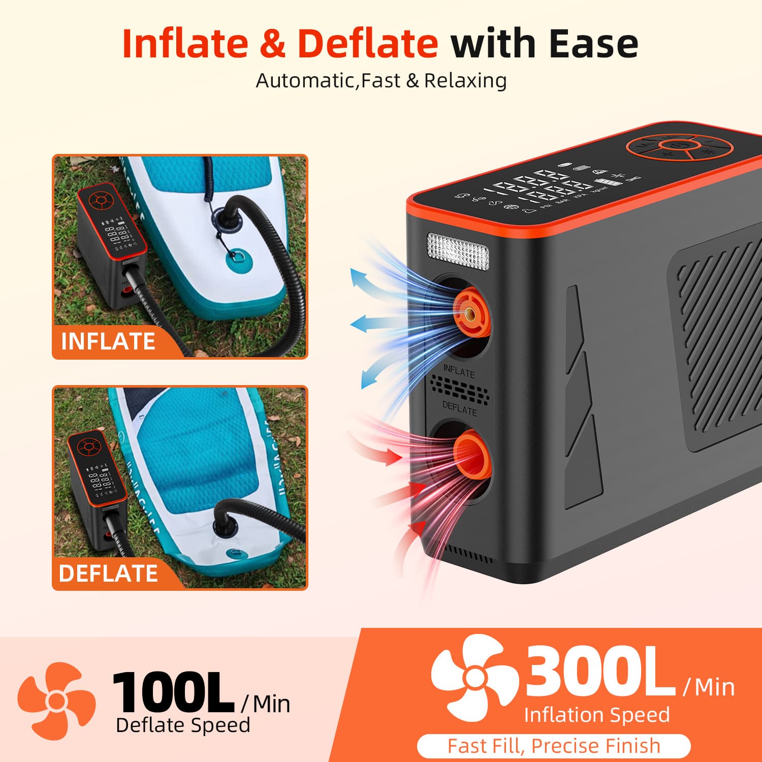 Cross-border New 25-Cylinder Tire Inflator with Cigarette Lighter, Digital Display, 150PSI Electric Air Pump for Car Tires, Multifunctional Light