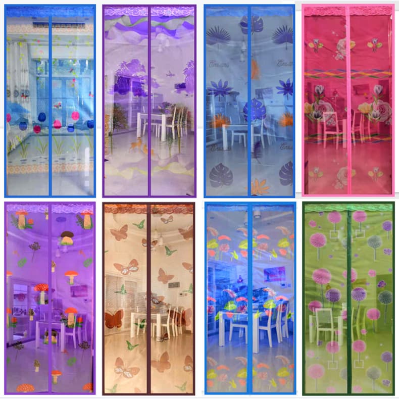 Magnetic Mosquito Door Curtain, No Drilling, Self-Adhesive Velcro, Soft Mesh Screen Door for Bedroom, Kitchen, Living Room, Breathable
