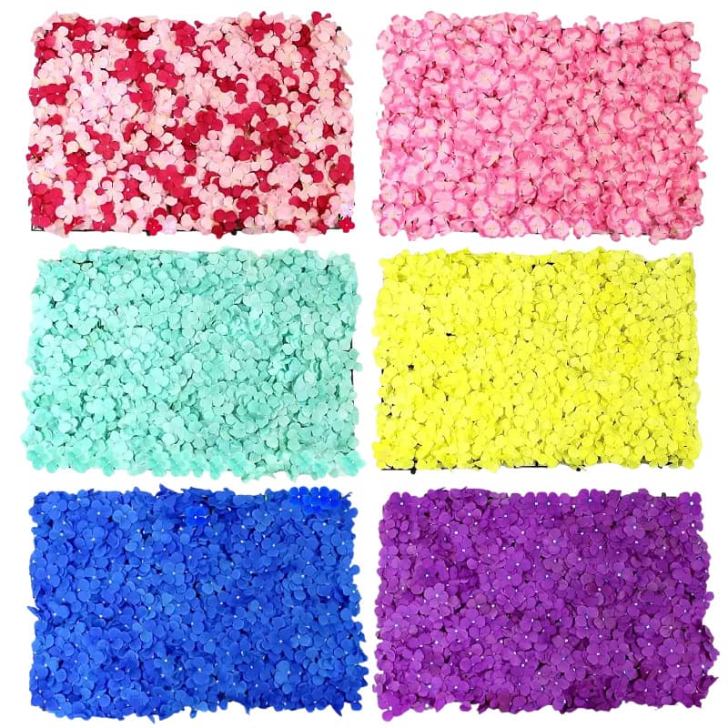 Artificial Hydrangea Flower Wall for Wedding Photography Decoration Fake Rose Hydrangea Arrangement Background Trendy Flower Wall