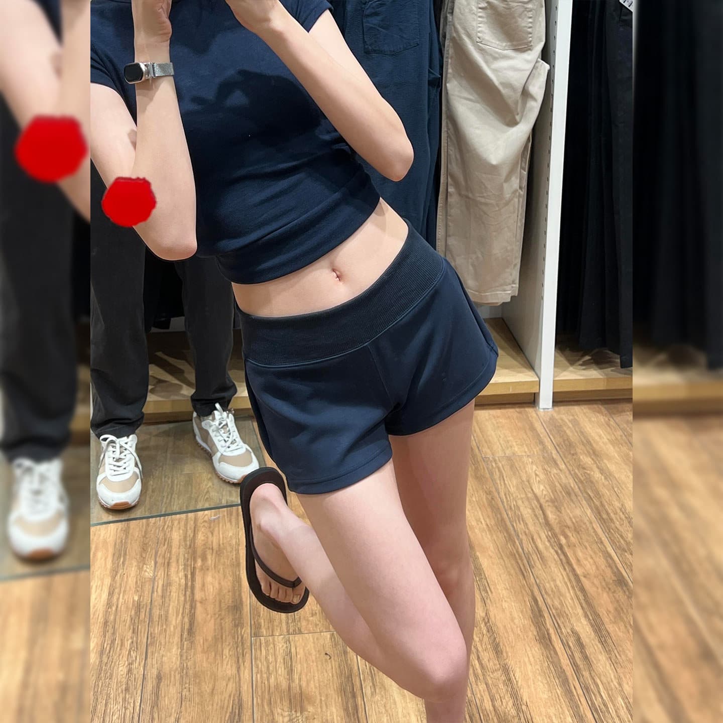 Navy Blue Casual Sports Shorts for Women, Summer 2026 New High-Waisted Petite Yoga Fitness American-Style Hot Pants