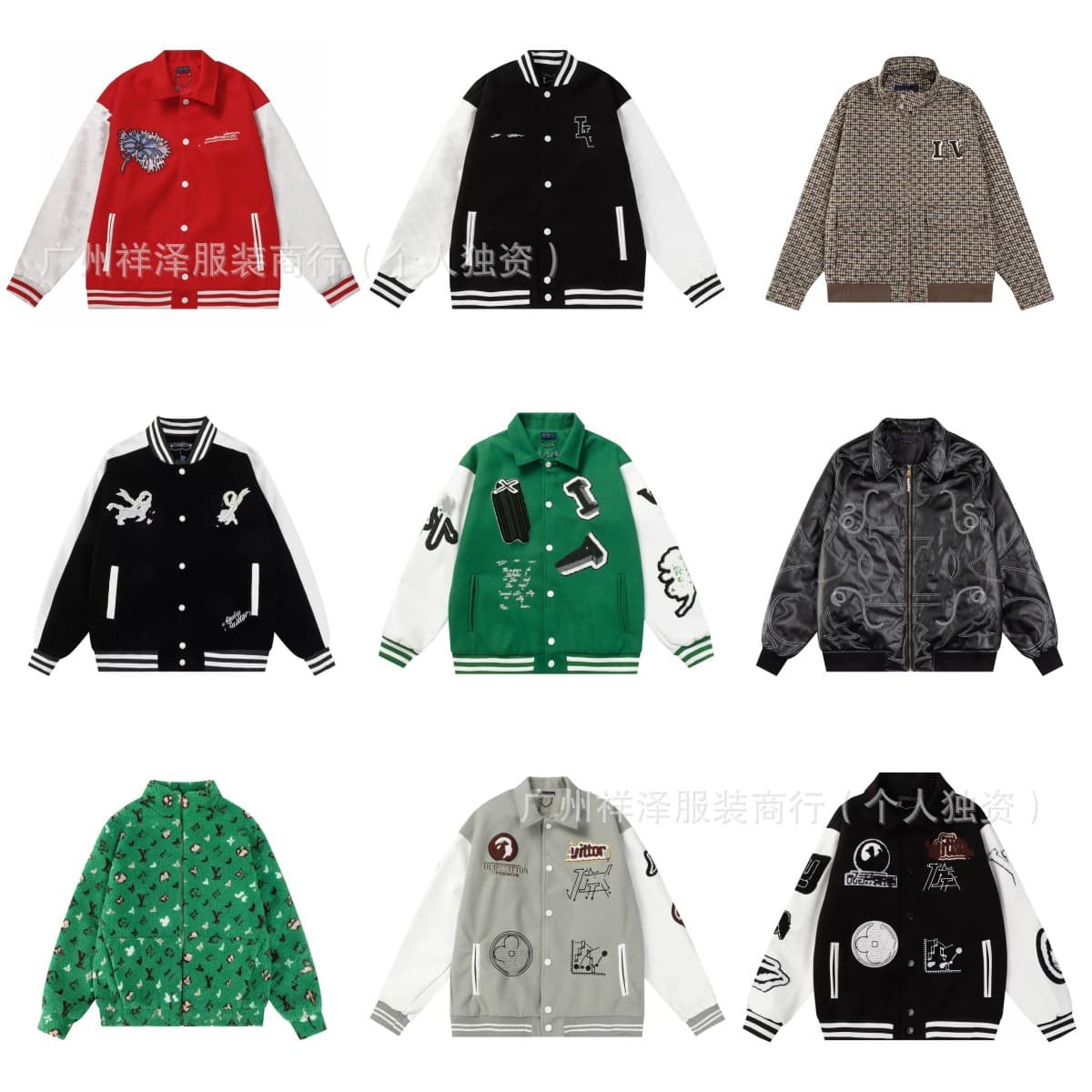 Cross-border High Version L Brand LV Brand 2025 Autumn New LOGO Embroidery Towel Embroidery Baseball Jacket Coat