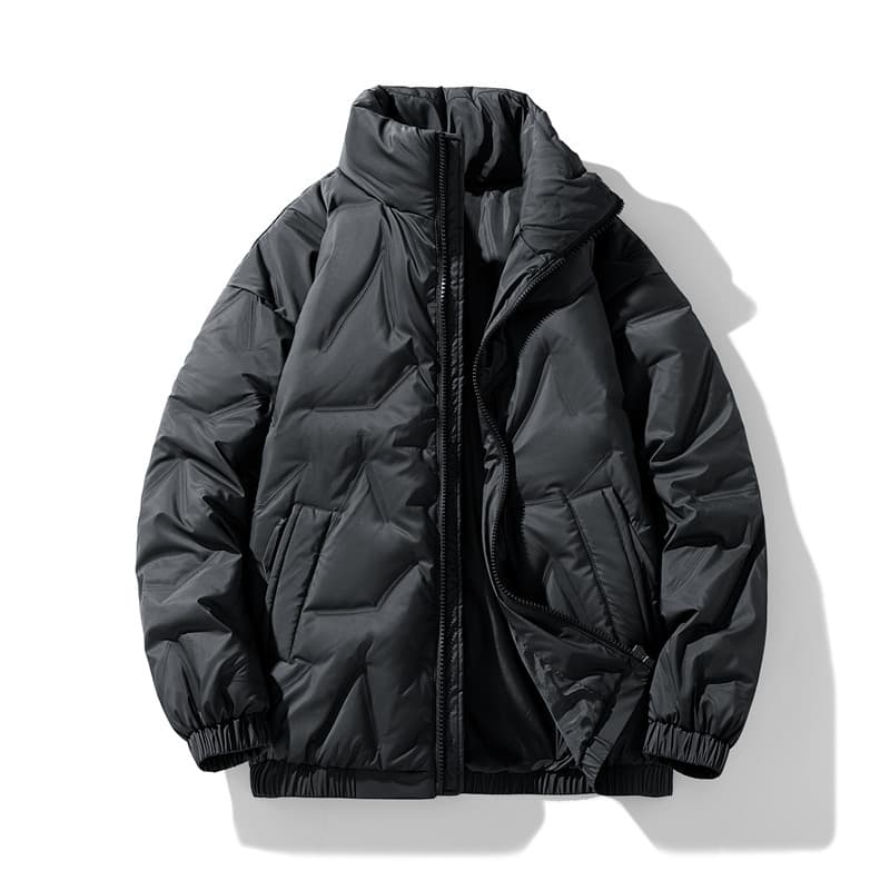 Handsome White Duck Down Jacket Men 2023 New Winter Puffer Coat Fleece-Lined Thickened Warm Stand Collar Cold-Proof Outerwear