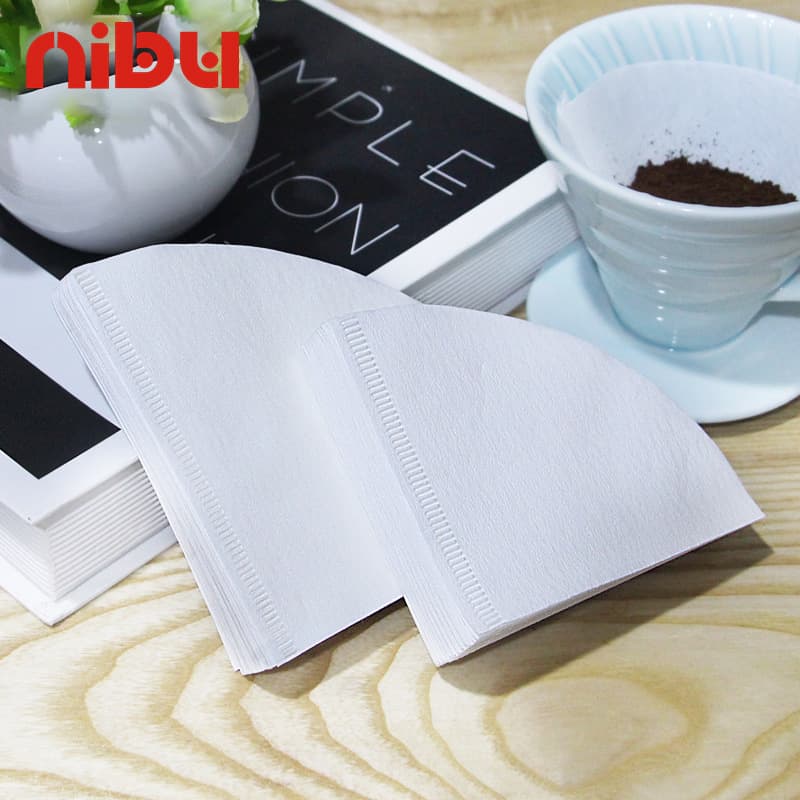 Nibu 50-piece hand drip coffee filter bags, coffee powder filtering paper bags, drip-style hand drip coffee filter paper, conical V01.
