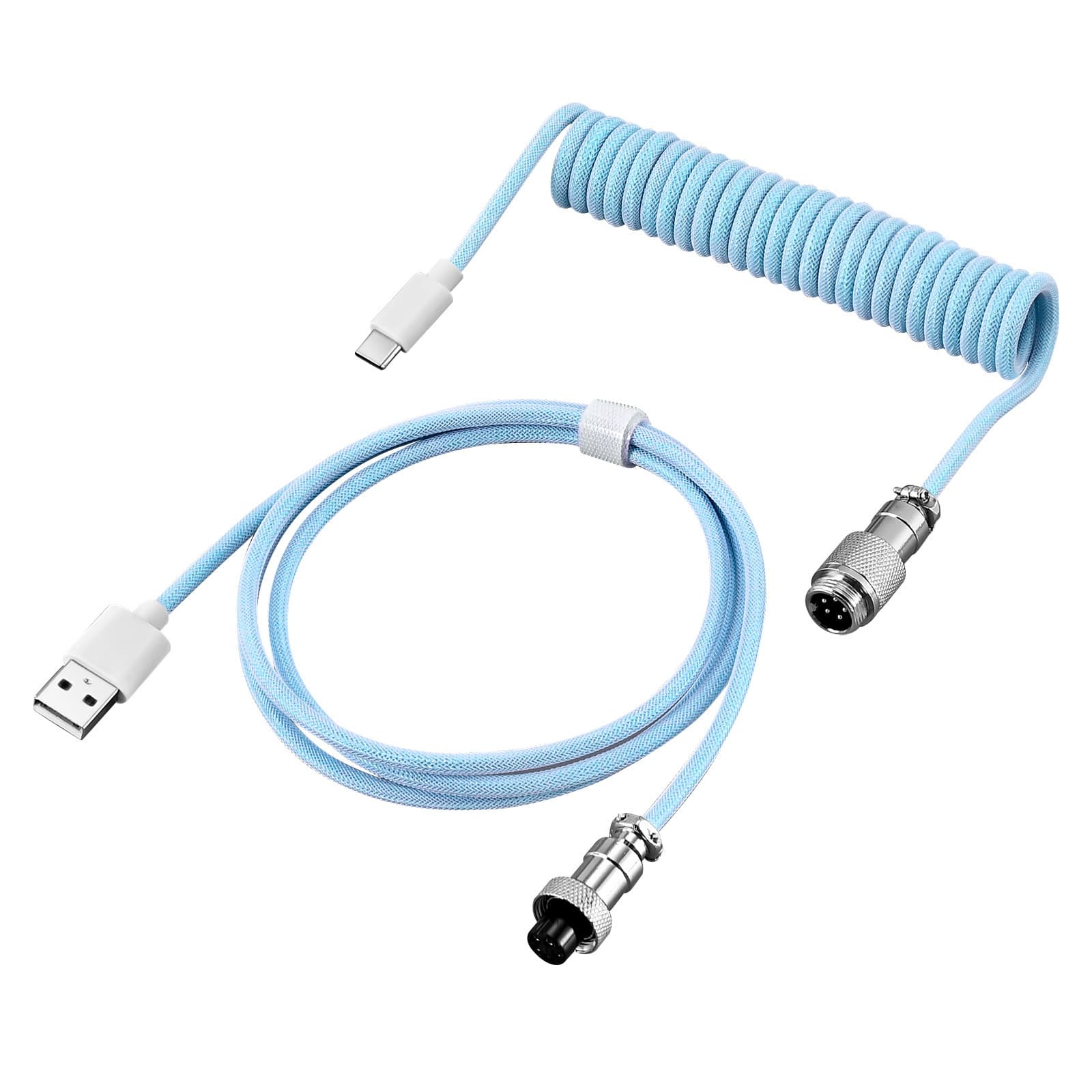 DIY Aviation Connector Cable, Aviation Data Cable, Gaming Keyboard Cable, Keyboard USB Cable, Coiled Cable for PC