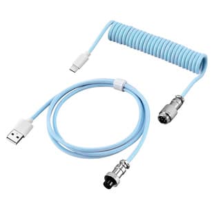 DIY Aviation Connector Cable, Aviation Data Cable, Gaming Keyboard Cable, Keyboard USB Cable, Coiled Cable for PC