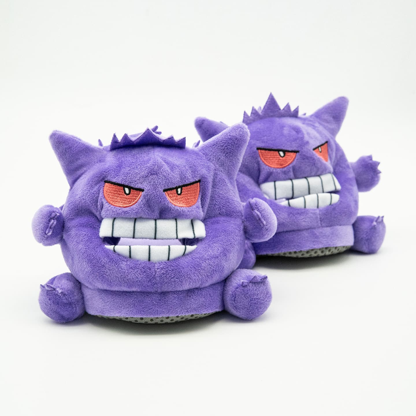 Purple Gengar Plush Slippers, Cute and Funny Home Cotton Slippers for Men and Women, Winter Warm Non-Slip Cartoon Slippers