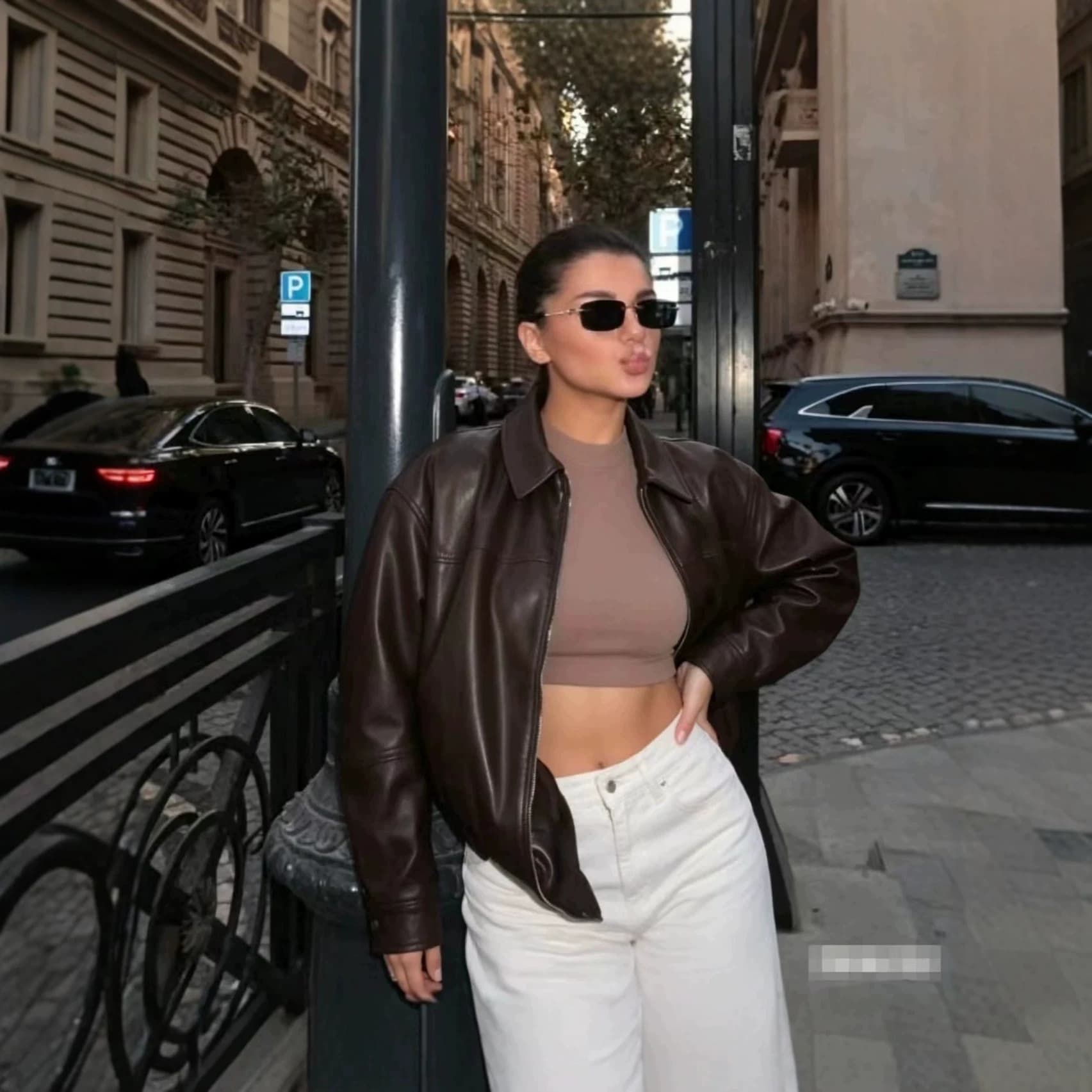 European and American Women's Clothing Wholesale 2025 Spring New Arrival Casual Textured Pilot Jacket Loose Fit Women's Leather Jacket