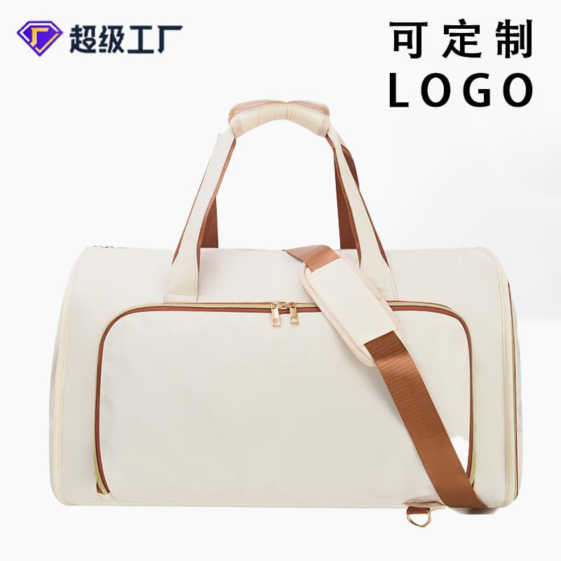 Large Capacity Travel Bag Garment Bag Water-Repellent Oxford Cloth Wear-Resistant Foldable Hanging Garment Bag Crossbody Travel Bag Backpack