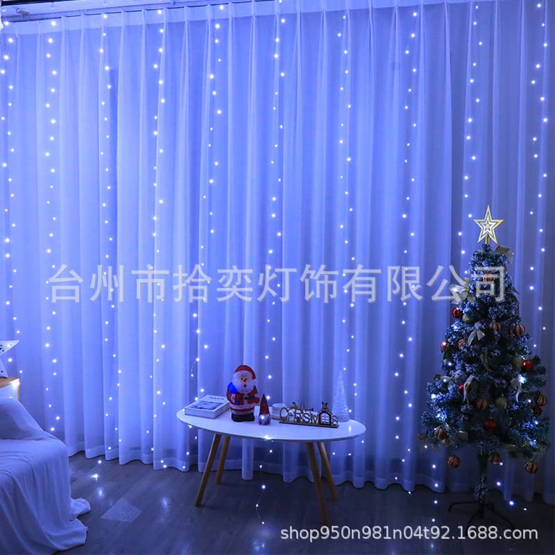 Manufacturer 3*3 Curtain Lights USB Remote Control String Lights Christmas Holiday Atmosphere Decorative Colorful Lights Flashing Lights Christmas Tree String Lights