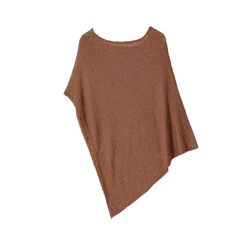 Export order! European and American style 2026 summer women's knitted asymmetrical metallic thread cape jacket 5039021