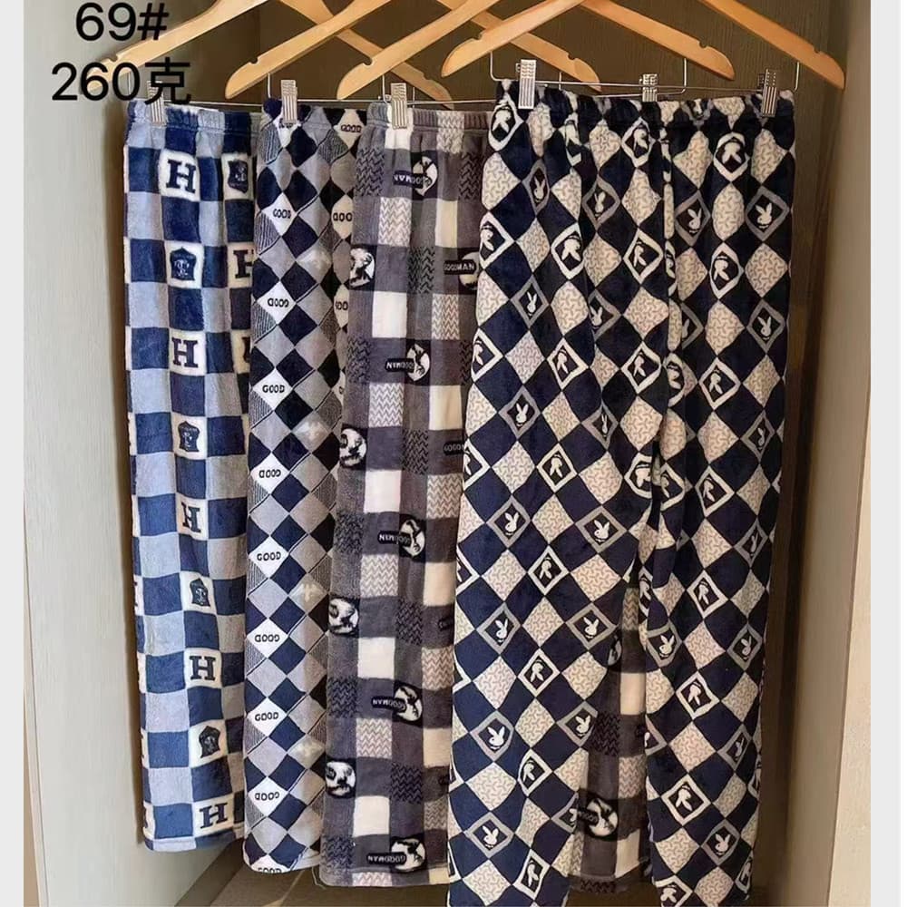 New Autumn and Winter Flannel Pajama Pants for Men and Women, Thickened Coral Velvet Women's Plus Size Warm Homewear
