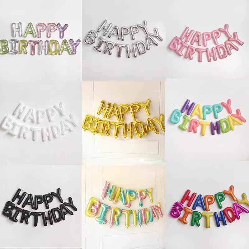 Happy Birthday Alphabet Baby Birthday Aluminum Film Balloon Set Party Scene Decoration
