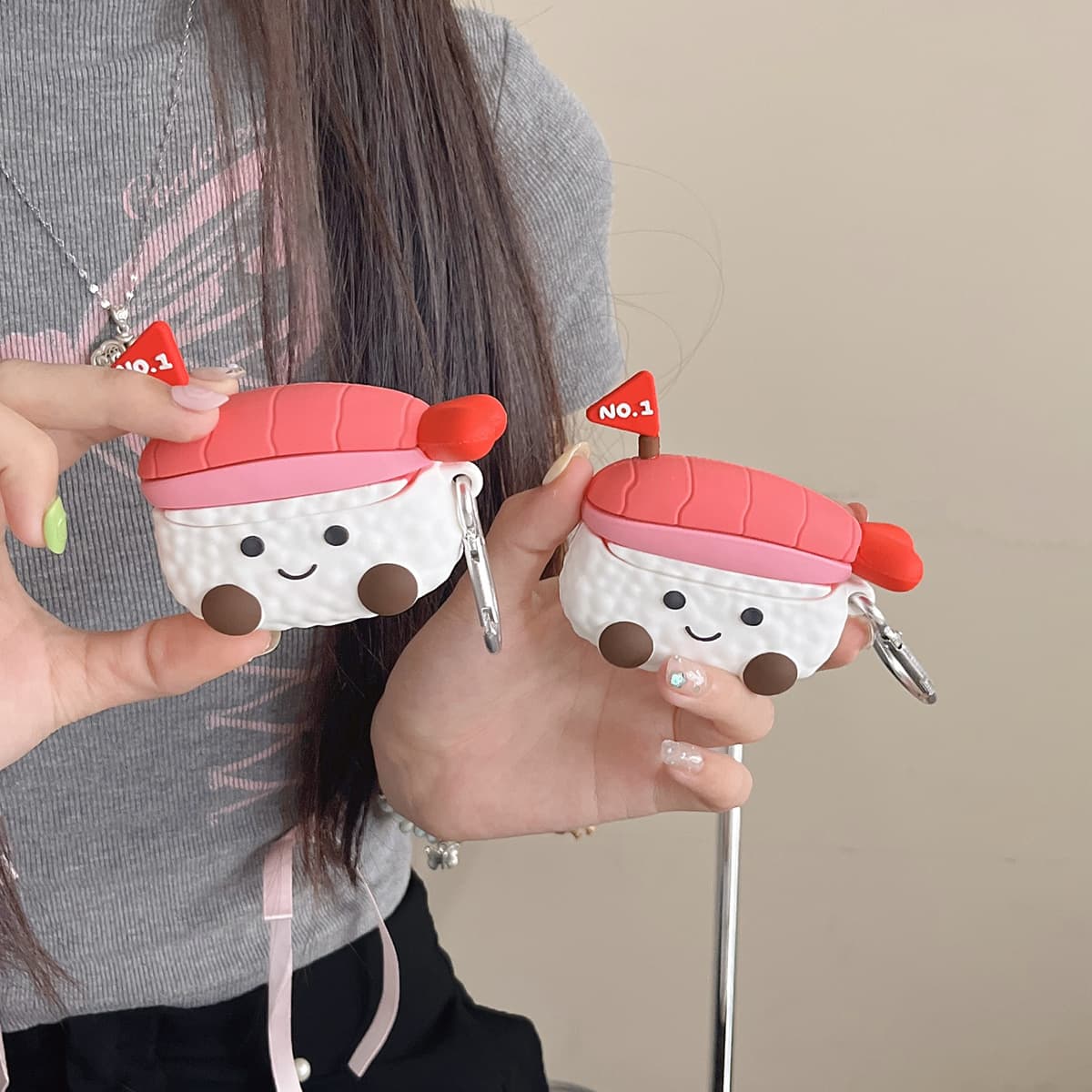 Cute Sushi Case for Samsung Galaxy Buds3 / Buds3 Pro Wireless Bluetooth Earbuds Protective Cover