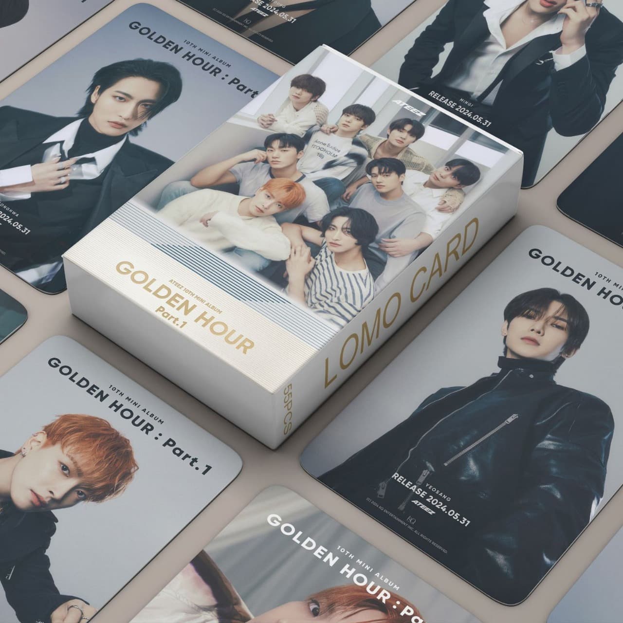 55 ATEEZ 10th Mini Album GOLDEN HOUR : Part.1 Photocards In Stock