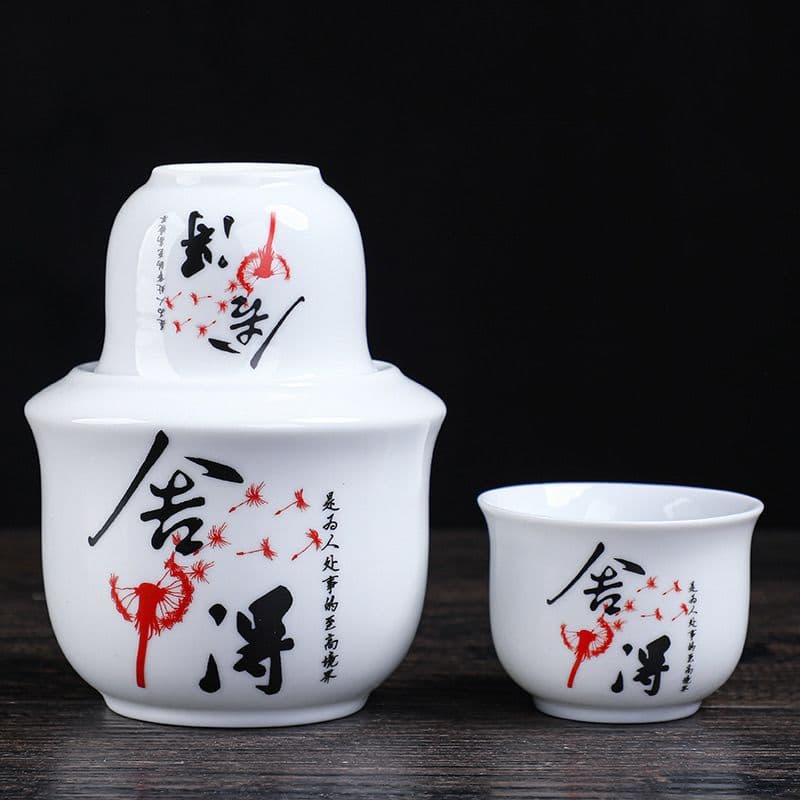 Shede Antique Style Wine Warmer Pot, Home Ceramic Chinese Hot Wine Heater, Baijiu Huangjiu Warming Vessel, Traditional Wine Heating Set